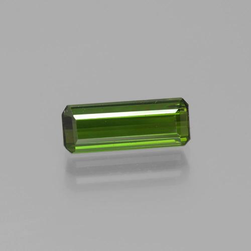 Turmalina Verde oscuro natural de 1.32 ct, corte esmeralda, VS-SI