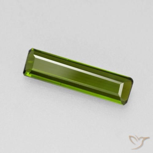 1.05ct Natural Verde alga Turmalina, corte esmeralda, VVS