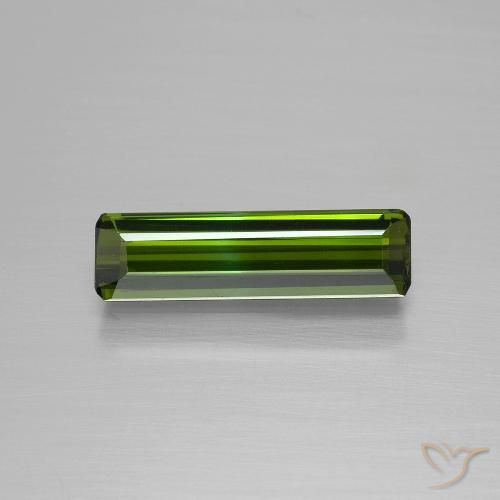 1.33ct Natural Verde bosque Turmalina, corte esmeralda, VVS