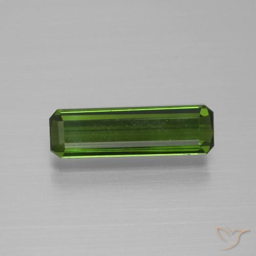 Turmalina verde natural de 1,59 ct, corte esmeralda, VVS-VS
