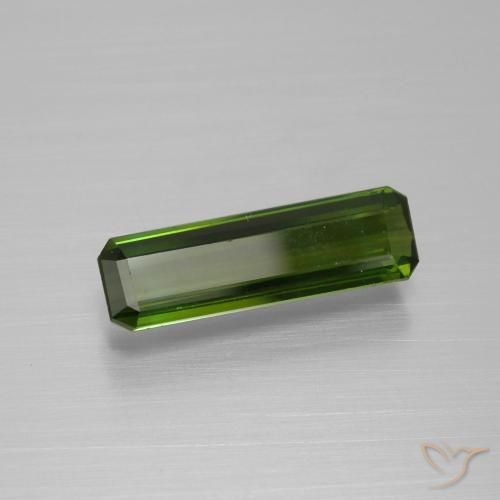 Turmalina verde natural de 1,59 ct, corte esmeralda, VVS-VS