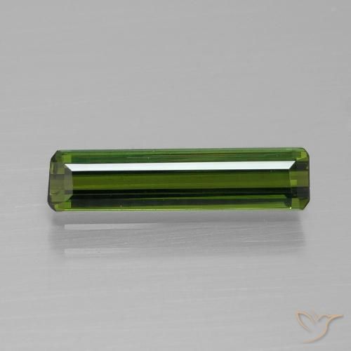 1.23ct Natural Verde amarillento Turmalina, corte esmeralda, VVS-VS