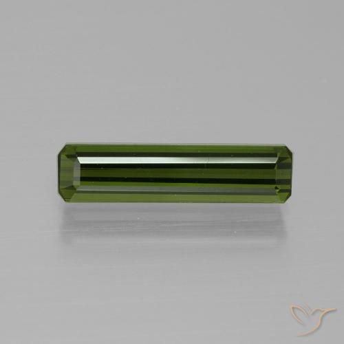 1.57ct Natural Verde terroso turmalina, corte esmeralda, VVS-VS