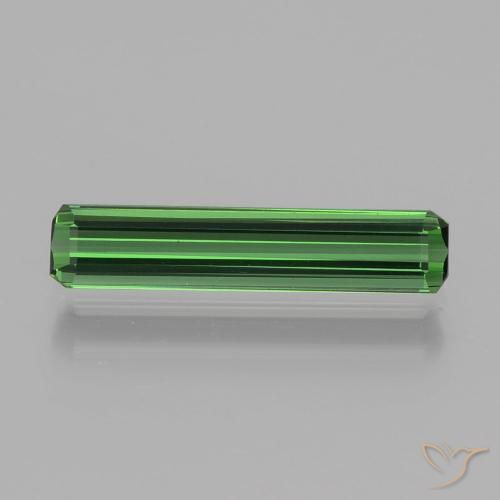 1.30ct Natural Verde oscuro Turmalina, corte esmeralda, VVS