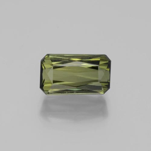 Turmalina Verde terroso natural de 1.17 ct, corte esmeralda, VS