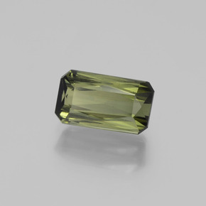 Turmalina Verde terroso natural de 1.17 ct, corte esmeralda, VS