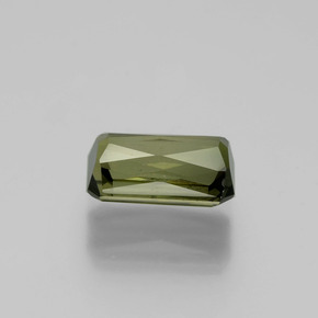 Turmalina Verde terroso natural de 1.17 ct, corte esmeralda, VS