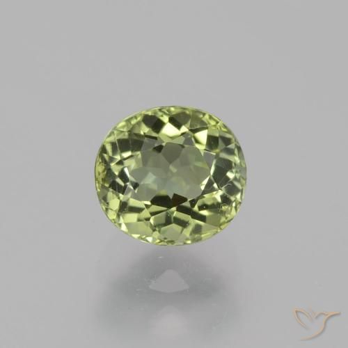 0.90ct Natural Verde claro turmalina, Ovalada, VVS
