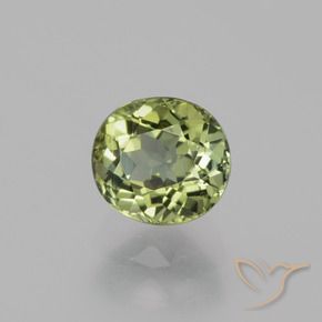 Turmalina Verde claro natural de 0.90 ct, Ovalada, VVS