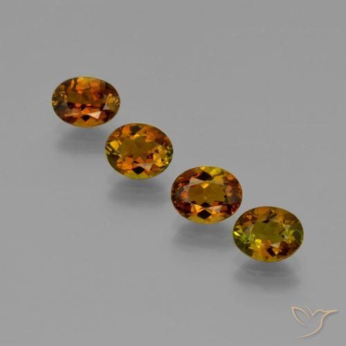 3.68ctw Natural Dorado marrón rojizo intenso turmalina, Ovalada, VVS-VS