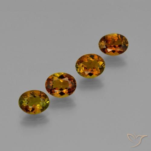 Gemas de Turmalina Dorado marrón rojizo intenso natural de 3.68 ct, Ovalada, VVS-VS