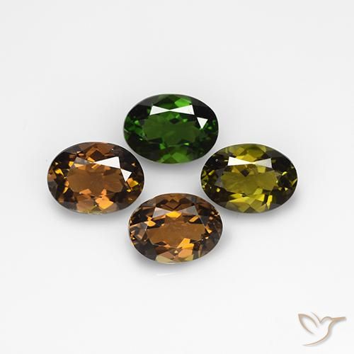 Gemas de Turmalina Multicolor natural de 2.74 ct, Ovalada, VVS-VS