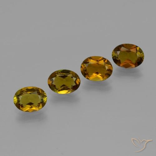 Gemas de Turmalina Dorado oscuro natural de 3.43 ct, Ovalada, VVS-VS