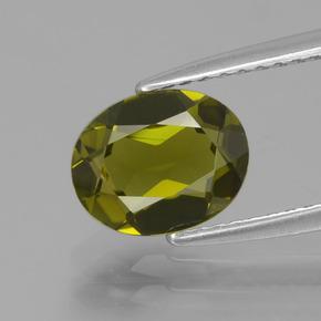 Turmalina verde amarillento natural de 1,27 ct, corte óvalo, VVS