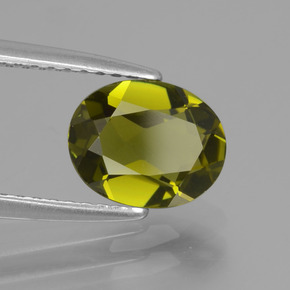 Turmalina verde amarillento natural de 1,27 ct, corte óvalo, VVS