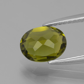 Turmalina verde amarillento natural de 1,27 ct, corte óvalo, VVS