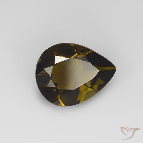 1.59ct Natural Marrón dorado Turmalina, En forma de pera, VVS-VS