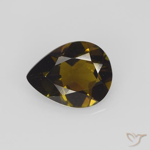 Turmalina Marrón dorado natural de 1.59 ct, En forma de pera, VVS-VS