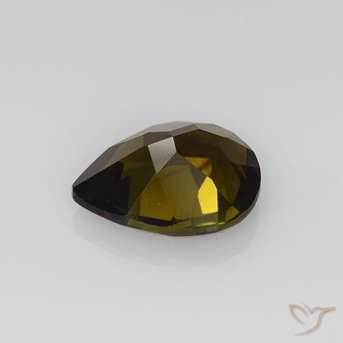 Turmalina Marrón dorado natural de 1.59 ct, En forma de pera, VVS-VS