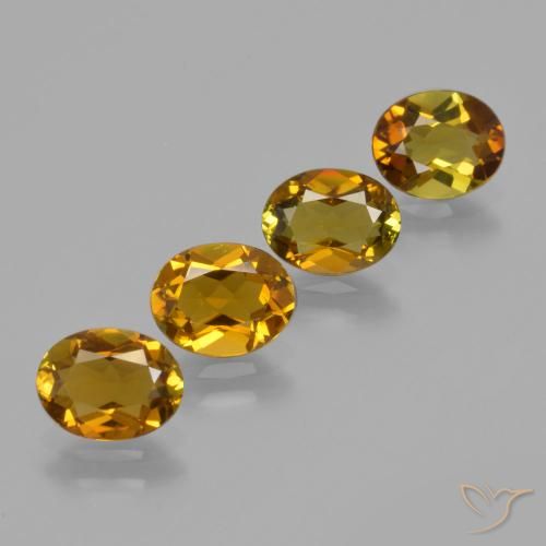 Gemas de Turmalina Marrón dorado natural de 3.43 ct, Ovalada, VS