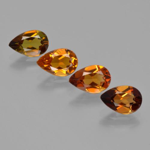 Gemas de Turmalina Multicolor natural de 3.08 ct, En forma de pera, VS