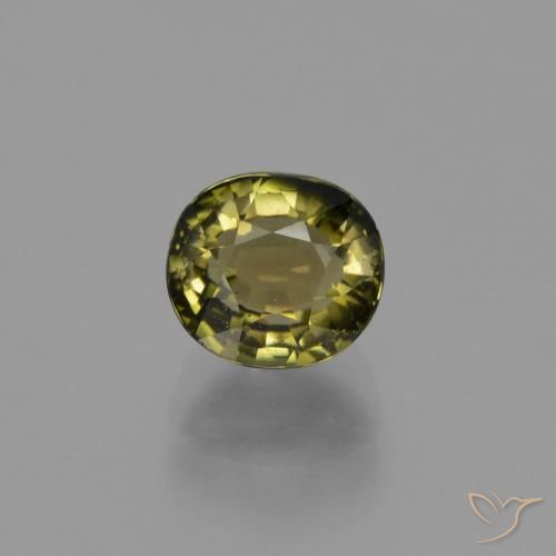 Turmalina Verde bosque cálido natural de 1.12 ct, Corte Óvalo, VS