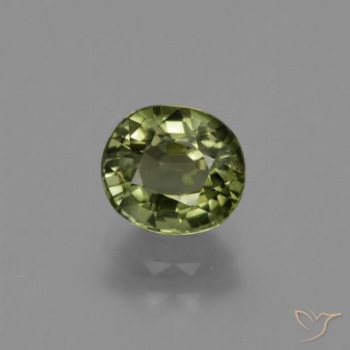 1.19ct Natural Verde oscuro medio turmalina, Ovalada, VS