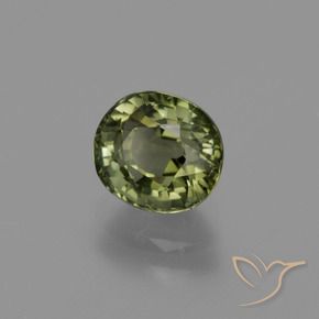 Turmalina Verde oscuro medio natural de 1.19 ct, Ovalada, VS