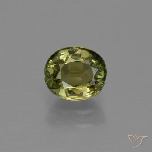 Turmalina marrón dorado verdoso natural de 1,06 ct, corte óvalo, VS