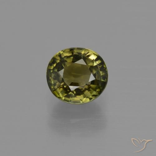 1.09ct Natural Verde marrón turmalina, Ovalada, VS
