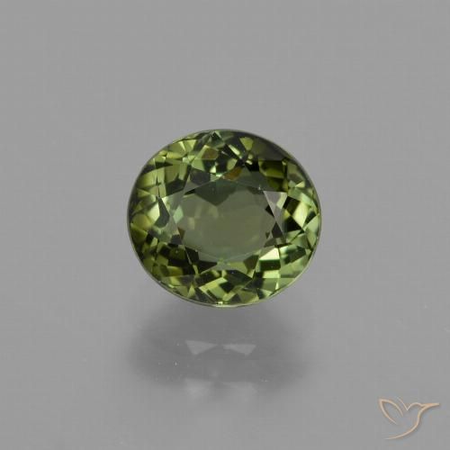 1.26ct Natural Verde oscuro turmalina, Ovalada, VVS-VS