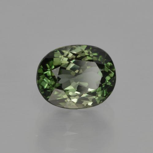 Turmalina verde marrón natural de 1,29 ct, corte óvalo, VVS