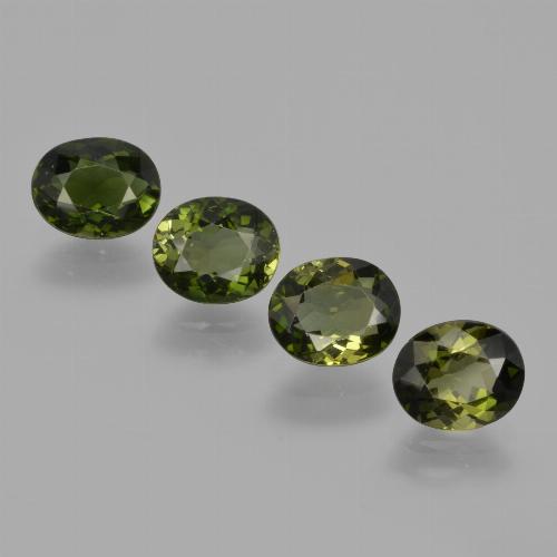 Gemas de Turmalina Verde oscuro natural de 3.44 ct, Corte Óvalo, VVS-VS
