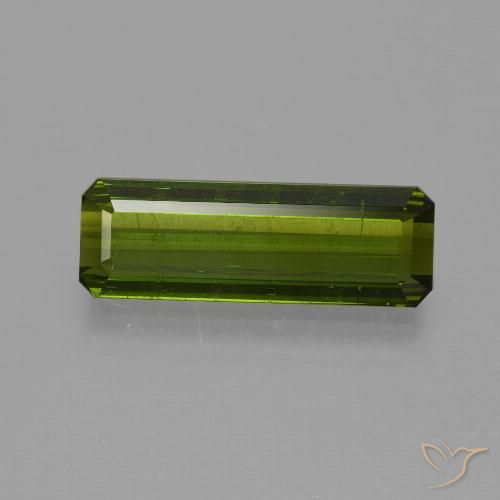 1.77ct Natural Verde oscuro Turmalina, corte esmeralda, VS