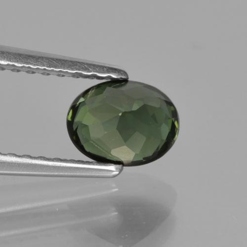 Turmalina Verde oscuro natural de 0.87 ct, Corte Óvalo, VVS-VS