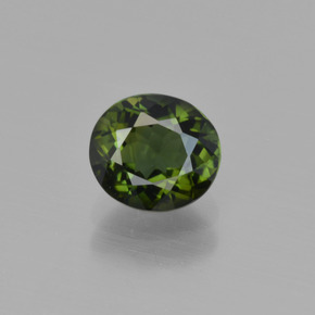Turmalina verde oscuro natural de 1,13 ct, corte óvalo, VVS-VS