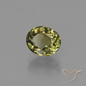 Turmalina Verde terroso cálido natural de 1.09 ct, Ovalada, VVS-VS