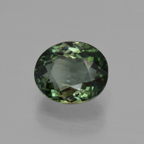 Turmalina verde natural de 1,31 ct, corte óvalo, VS