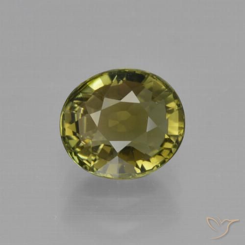 1.34ct Natural Verde terroso cálido turmalina, Ovalada, VVS