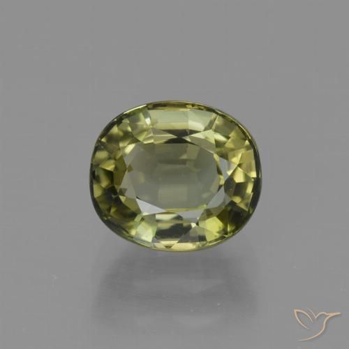 1.28ct Natural Verde terroso cálido turmalina, Ovalada, VVS, Photo A