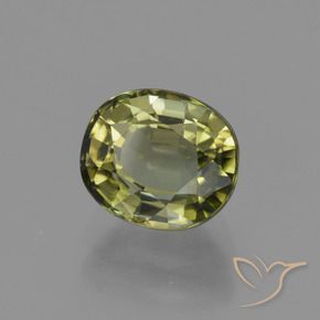 Turmalina Verde terroso cálido natural de 1.28 ct, Ovalada, VVS