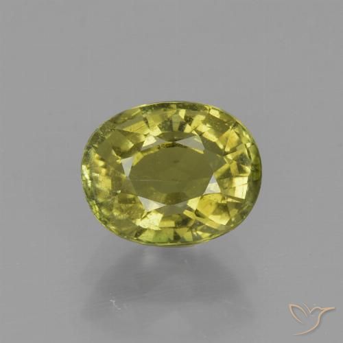 Turmalina Amarillo terroso natural de 1.20 ct, Corte Óvalo, VS