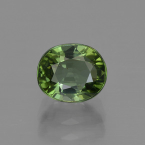 Turmalina Verde amarillento natural de 1.26 ct, Corte Óvalo, VS