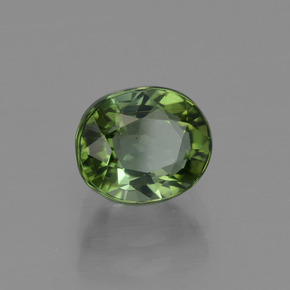 Turmalina Verde amarillento natural de 1.26 ct, Corte Óvalo, VS