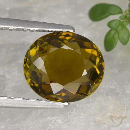 2.72ct Natural Marrón dorado turmalina, Ovalada, VVS
