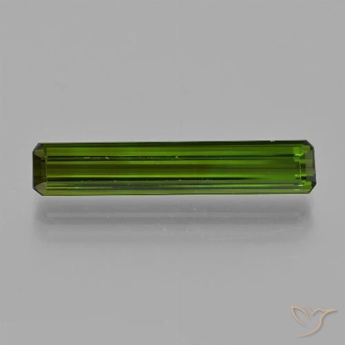 3.19ct Natural Verde oscuro Turmalina, corte esmeralda, VS