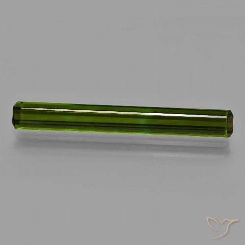 3.19ct Natural Verde oscuro Turmalina, corte esmeralda, VS