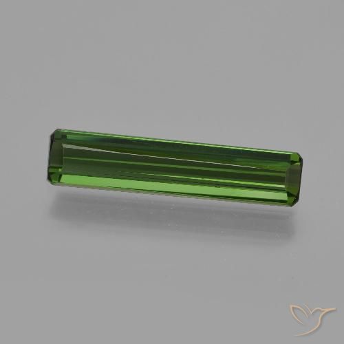 1.36ct Natural Verde oscuro turmalina, corte esmeralda, VS