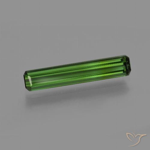 1.30ct Natural Verde oscuro Turmalina, corte esmeralda, VS