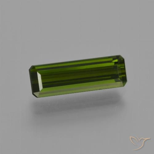 1.44ct Natural Verde oscuro Turmalina, corte esmeralda, VS